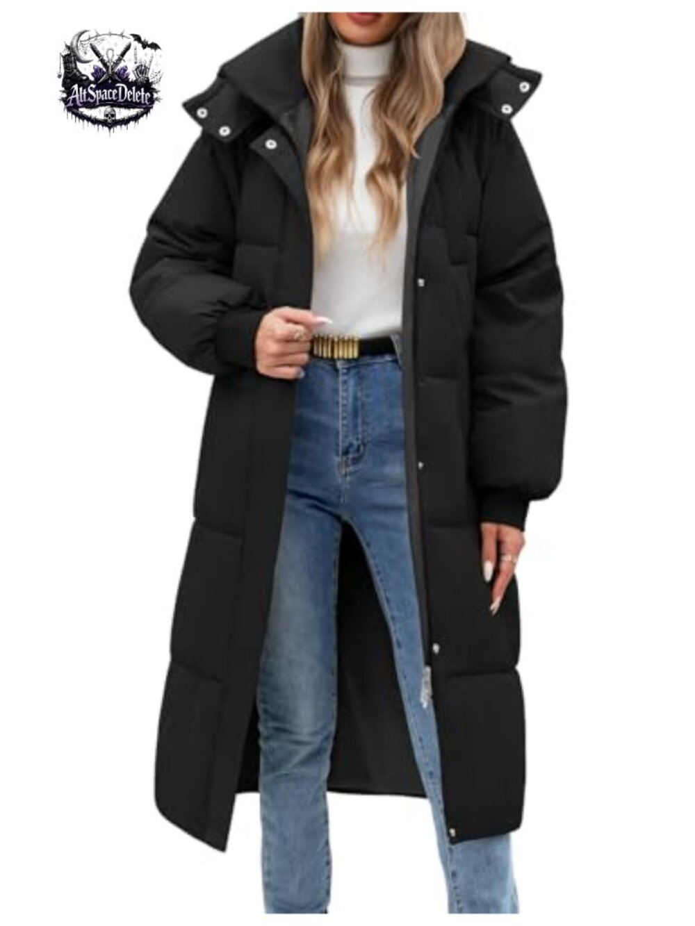 Women's Winter Puffer Coat Long Quilted Jacket with Pockets
